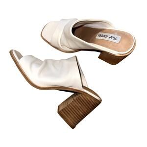 Steve Madden White Block Heels